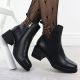 5. Black leather ankle boots with a block heel, Vinceza 26-66855