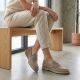 5. Women's suede moccasins in beige Vinceza 62273