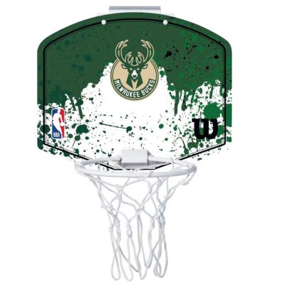 2. Wilson NBA Team Milwaukee Bucks Mini Hoop Basketball Backboard WTBA1302MIL