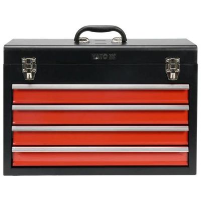 3. Yato YT-08874 Tool Box Stainless Steel Black, Red