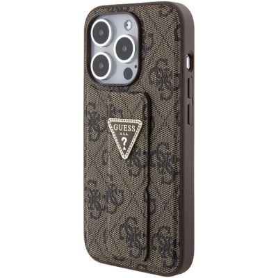3. Guess Grip Stand 4G Triangle Strass case for iPhone 15 Pro - brown