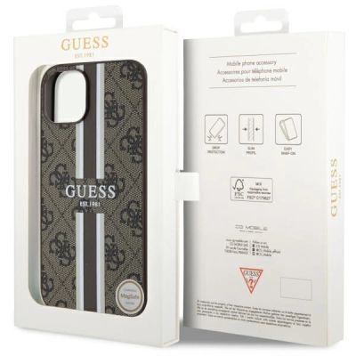 8. Guess GUHMP14MP4RPSW iPhone 14 Plus 6.7" brown/brown hardcase 4G Printed Stripes MagSafe
