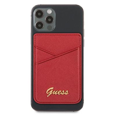 2. Guess Wallet Card Slot GUWMSSASLRE MagSafe Saffiano red/red