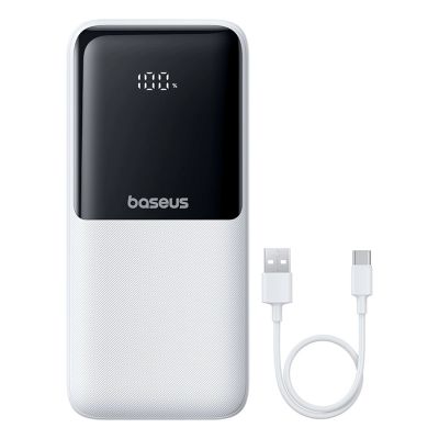 7. Baseus Lipow 20000mAh 22.5W Powerbank with two built-in cables with additional Baseus Simple USB-A - USB-C 3A 20cm cable - white