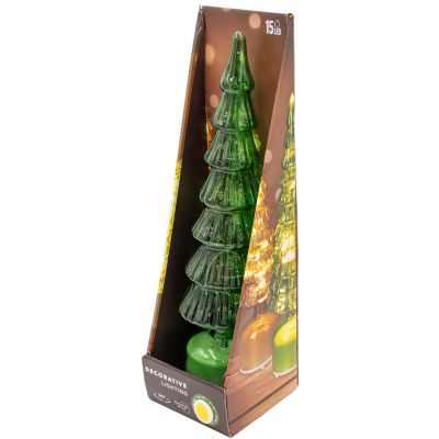 7. DECORATIVE CHRISTMAS TREE GREEN LED 7 CROWNS WARM WHITE 40CM