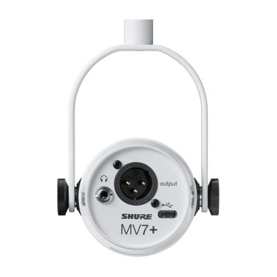 4. Shure MV7+-W - Voice-Over/Vocal Microphone with XLR/USB-C Connector White