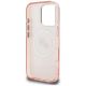 7. Karl Lagerfeld IML Glitter Karl & Choupette Heads Logo MagSafe Case for iPhone 16 Pro Max - Pink