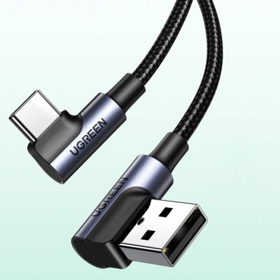 14. Ugreen 90° angled cable USB C - USB 2.0 480Mbps 3A 3m black (US176)