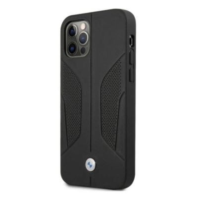 2. BMW Leather Perforated Sides Case for iPhone 12 / iPhone 12 Pro - Black
