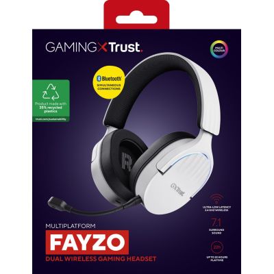 14. Trust GXT 491W FAYZO WIRELESS White Gaming Headphones