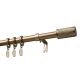 Single Extendable Curtain Rod Ø 19 mm GAMA Gold 200–300 cm with Rings – KOWALSKI