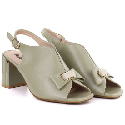 3. Women's sandals with a bow, olive green, Jezzi RMR25112-3