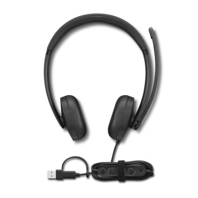 3. Lenovo 5000 Wired VoIP Headset with Microphone, USB A/C, Black