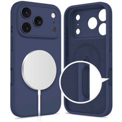 2. Tech-Protect Silicone MagSafe Case for iPhone 17 Pro - Navy Blue