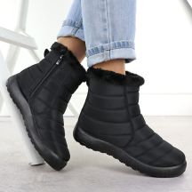 Women's flat insulated snow boots, black, Potocki SU33069