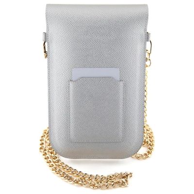 2. Hello Kitty Leather Metal Logo Chain bag - silver