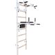 17. WOODEN AND METAL GYMNASTIC WALL BAR WITH BAR AND ACCESSORIES BENCHK 232W