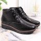 12. Black Insulated Patent Leather Wedge Ankle Boots Filippo