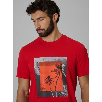 3. Men's regular printed T-shirt 4F 4FWSS26TTSHM3034-62S