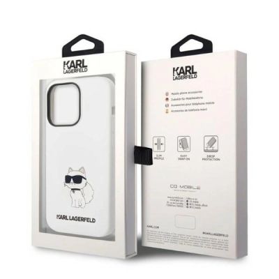 8. Karl Lagerfeld Silicone Choupette case for iPhone 14 Pro Max - white