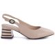 2. Women's sandals with decorative heels, beige, Vinceza 26-62285