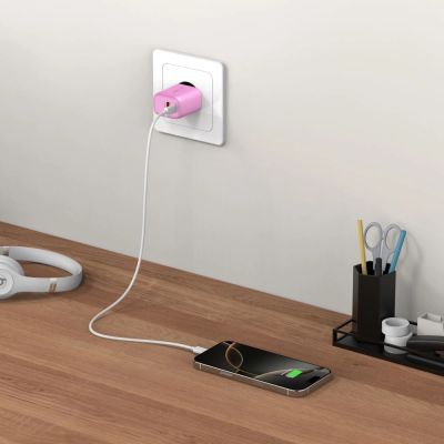 6. Tech-Protect NCA30 PD 30W QC3.0 USB-A / USB-C Wall Charger - Pink