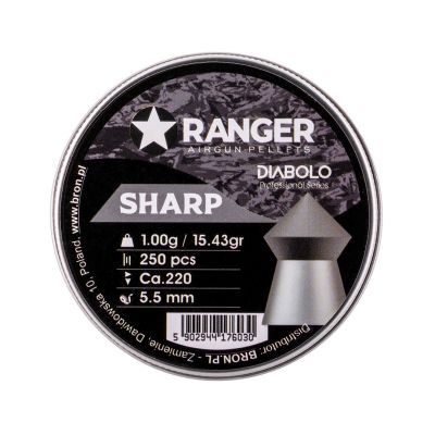 5. 5.5 mm RANGER Diabolo Sharp point pellets 250 pcs. 1.00 g
