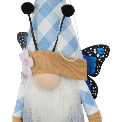 4. BLUE BUTTERFLY GNOME 25CM SPRING DECORATION