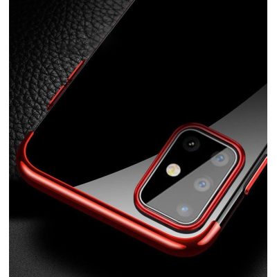 6. Clear Color Case Gel TPU Electroplating frame Cover for Samsung Galaxy A72 4G blue