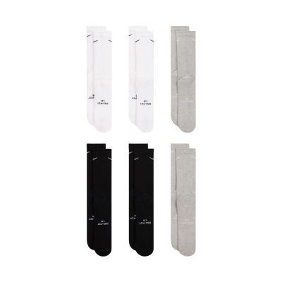 7. Nike Everyday Elevated Socks 6 Pairs White, Black, Gray HQ8021 903