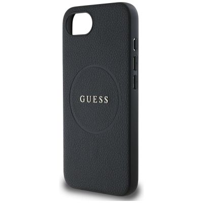 6. Guess PU Grained Classic Logo case with MagSafe for iPhone 16e - black