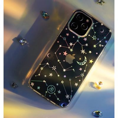 13. Kingxbar Lucky Series case decorated with original Swarovski crystals iPhone 12 mini transparent (Clover)