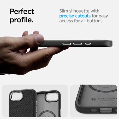 2. Spigen Enzo Aramid MagSafe Case for iPhone 16e / 17e - Black
