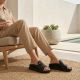 6. Women's leather wedge sandals, black, Filippo DK7758