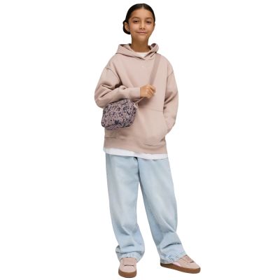 5. Puma ESS Centered Cat Logo Relaxed Hoodie for Kids Pink 692973 89