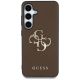 3. Guess Grained Big 4G Logo Small Classic Logo case for Samsung Galaxy S25 brown
