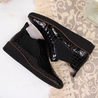 54. Rieker W R474 snakeskin leather ankle boots black