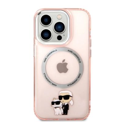 3. Karl Lagerfeld Iconic Karl&Choupette MagSafe Case for iPhone 14 Pro Max - Pink