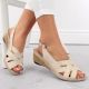 16. Rieker W RKR682 comfortable leather sandals beige