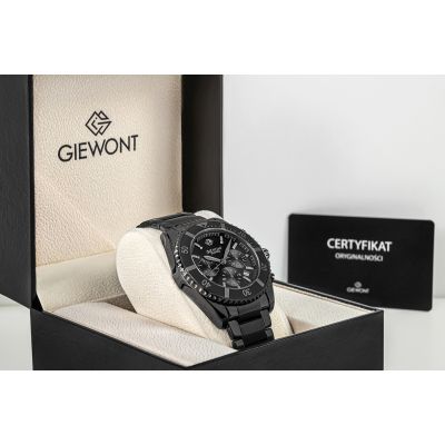 7. Giewont Chronograph Sapphire Black Titanium Men's Watch GW3970-B1