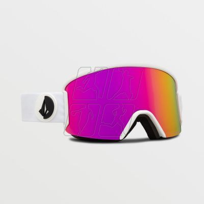 3. Volcom Garden Snowboard Goggles Matte White/Pink Chrome UV Protection Pink (VG0122101)