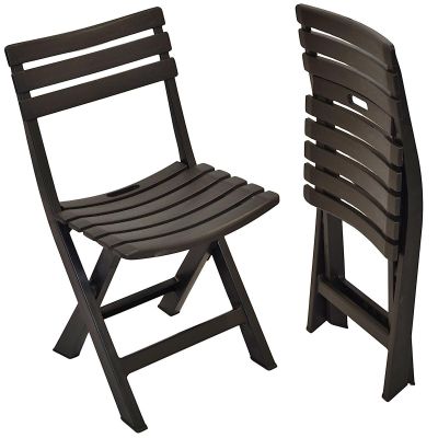 15. SET OF 4 FOLDABLE PLASTIC CATERING CHAIRS KOMODO ANTHRACITE