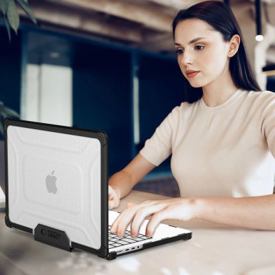 9. Tech-Protect SmartShell Pro case for Macbook Pro 14 M1 / M2 / M3 / M4 / M5 2021-2025 - black and transparent