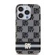 3. DKNY IML Checkered Mono Pattern & Printed Stripes MagSafe Case for iPhone 14 Pro Max - Black