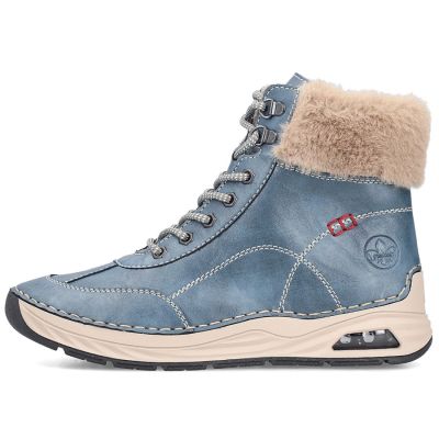 10. Women's insulated ankle boots, blue, Rieker 44530-14