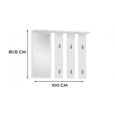3. Coat rack + mirror PARMA 100x15xH.81.5 white