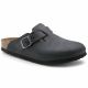 Birkenstock Boston Black women's/men's clogs, oiled leather, narrow slippers (0059463)