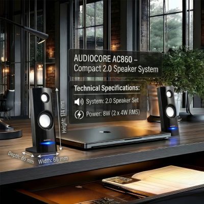 12. AUDIOCORE AC860 computer speaker set (2.0; black)