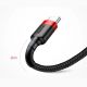 10. Baseus Cafule Cable durable nylon cable USB / USB-C QC3.0 2A 3M black-red (CATKLF-U91)
