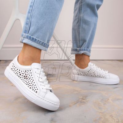 3. Rieker W RKR641 white comfortable leather shoes